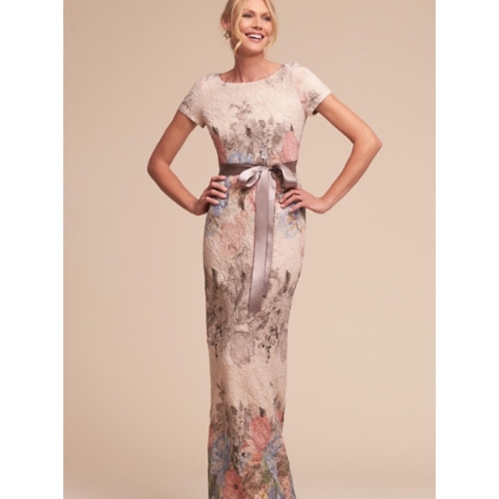 Adrianna Papell Floral Column Gown -  Worn Once!